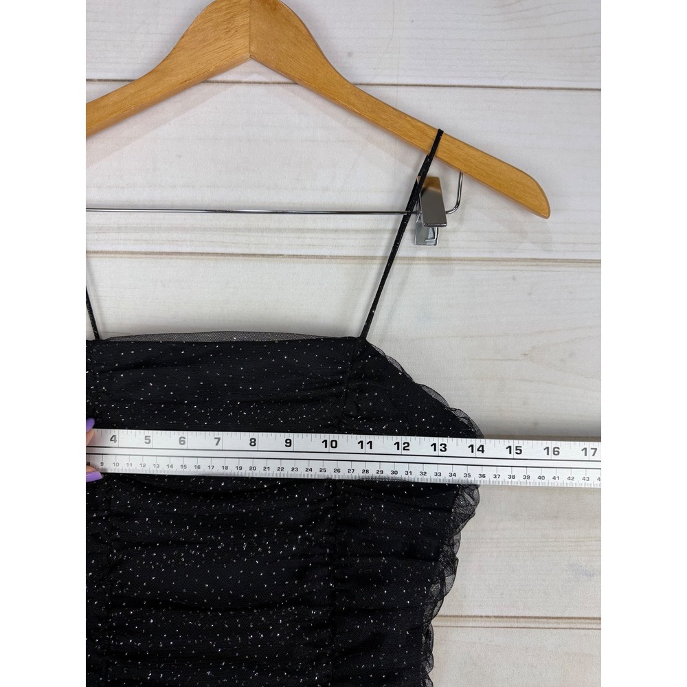 Rampage Dress Black Size 5 Glitter Tulle Handkerchief Hem - Picture 5 of 8